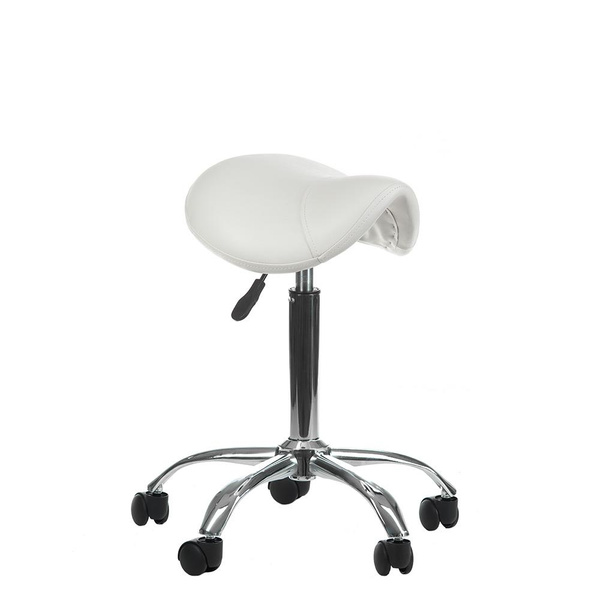 COSMETIC STOOL SADDLE WHITE