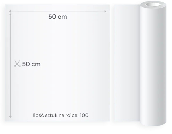 MEDPROX FOILED UNDERPAD IN ROLL WHITE 50 CM X 50 M
