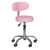 ROUND COSMETIC STOOL WITH BACKREST, PINK