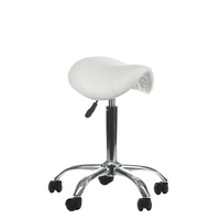 COSMETIC STOOL SADDLE WHITE