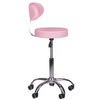 ROUND COSMETIC STOOL WITH BACKREST, PINK