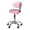 ROUND COSMETIC STOOL WITH BACKREST, PINK