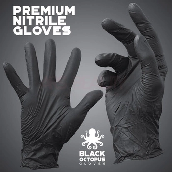 BLACK OCTOPUS RĘKAWICZKI NITRYLOWE CZARNE XL